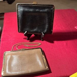Vintage Etra Black and Tan Clutch Set